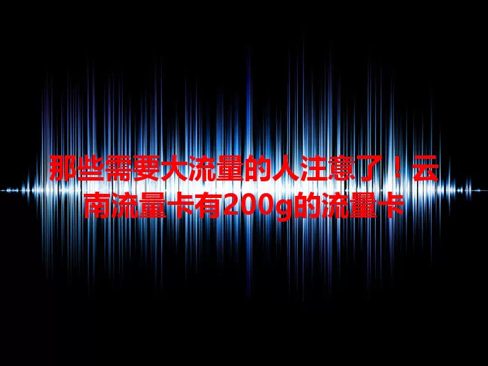 那些需要大流量的人注意了！云南流量卡有200g的流量卡