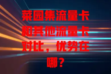 菜园集流量卡和其他流量卡对比，优势在哪？