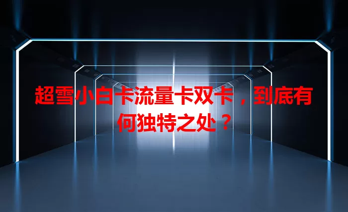 超雪小白卡流量卡双卡，到底有何独特之处？