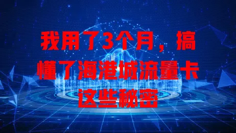 我用了3个月，搞懂了海港城流量卡这些秘密