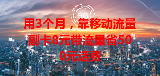 用3个月，靠移动流量副卡8元带流量省500元话费