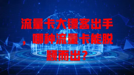 流量卡大镖客出手，哪种流量卡能脱颖而出？