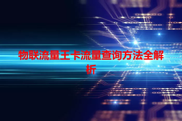 物联流量王卡流量查询方法全解析