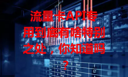 流量卡API专用到底有啥特别之处，你知道吗？