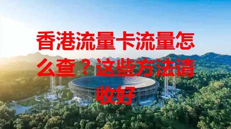 香港流量卡流量怎么查？这些方法请收好