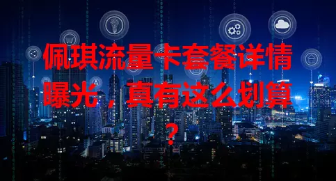 佩琪流量卡套餐详情曝光，真有这么划算？