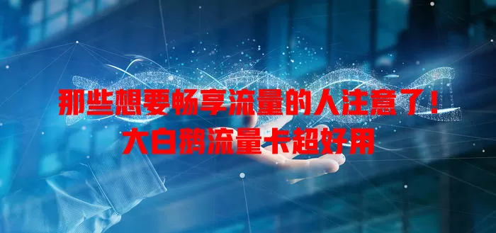 那些想要畅享流量的人注意了！大白鹅流量卡超好用