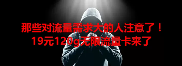 那些对流量需求大的人注意了！19元120g无限流量卡来了