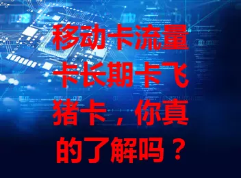 移动卡流量卡长期卡飞猪卡，你真的了解吗？