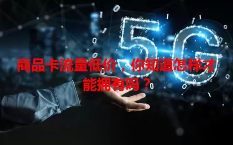 商品卡流量低价，你知道怎样才能拥有吗？