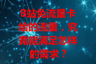 B站免流量卡给的流量，究竟能满足怎样的需求？