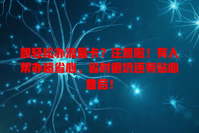 想轻松办流量卡？注意啦！有人帮办超省心，省时避坑还有贴心售后！