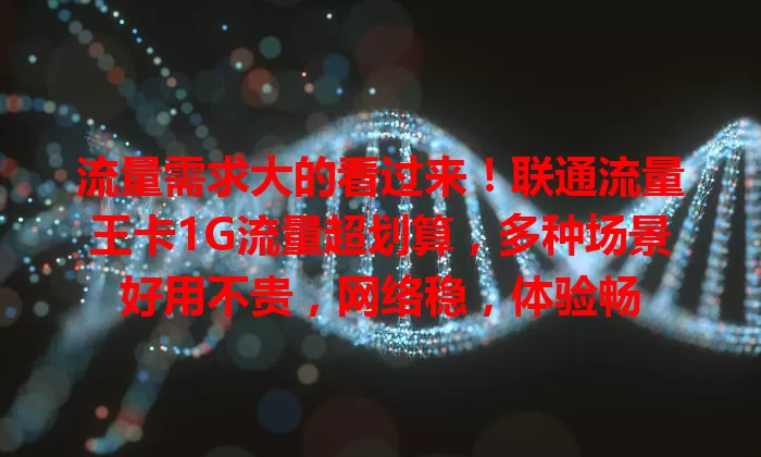 流量需求大的看过来！联通流量王卡1G流量超划算，多种场景好用不贵，网络稳，体验畅