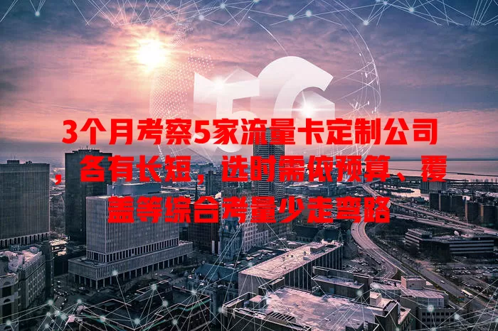 3个月考察5家流量卡定制公司，各有长短，选时需依预算、覆盖等综合考量少走弯路