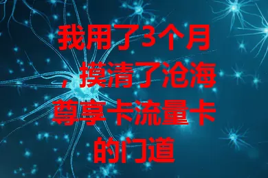 我用了3个月，摸清了沧海尊享卡流量卡的门道