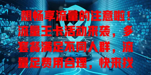 想畅享流量的注意啦！流量王卡活动来袭，多套餐满足不同人群，流量足费用合理，快来找适合你的方案