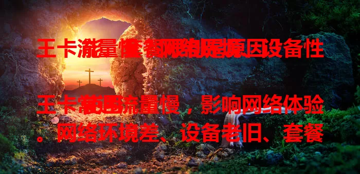 王卡流量慢？网络环境、设备性能、套餐限制是原因！

使用王卡常遇流量慢，影响网络体验。网络环境差、设备老旧、套餐限制等都可能致其变慢。知晓原因，就能针对性解决，提升网络体验，让王卡更好用！