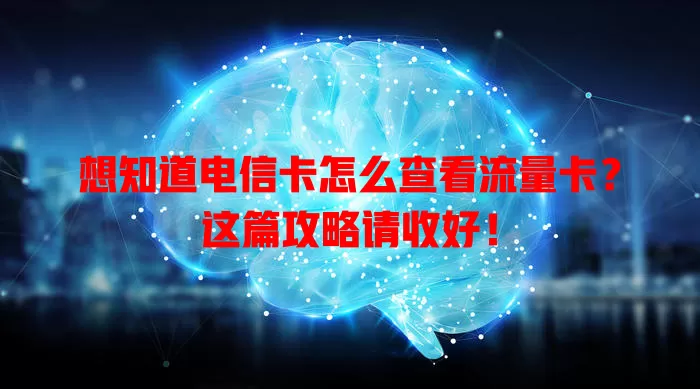 想知道电信卡怎么查看流量卡？这篇攻略请收好！
