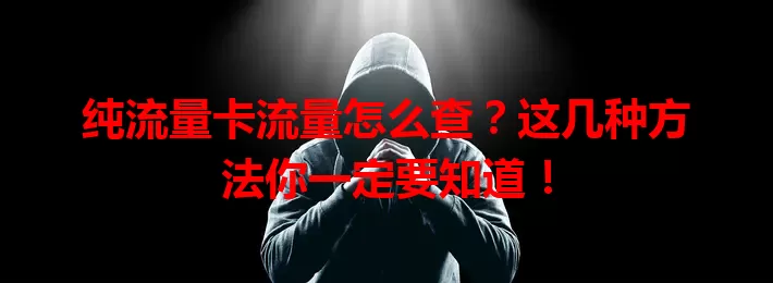 纯流量卡流量怎么查？这几种方法你一定要知道！