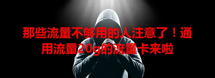 那些流量不够用的人注意了！通用流量20g的流量卡来啦