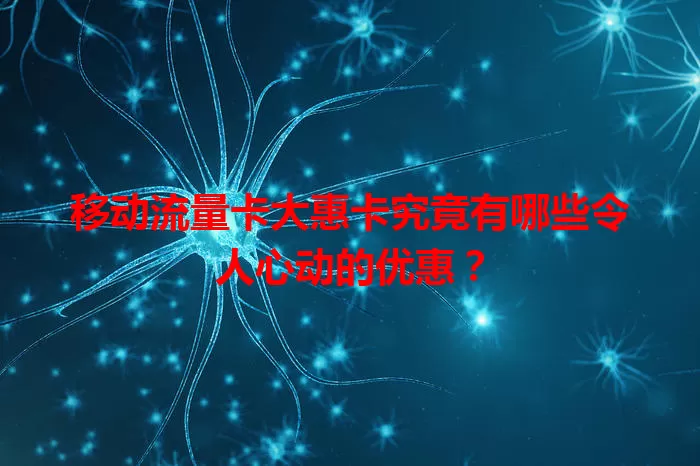 移动流量卡大惠卡究竟有哪些令人心动的优惠？