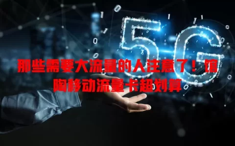 那些需要大流量的人注意了！馆陶移动流量卡超划算