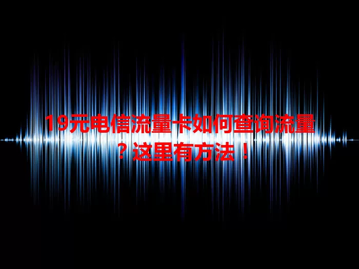 19元电信流量卡如何查询流量？这里有方法！