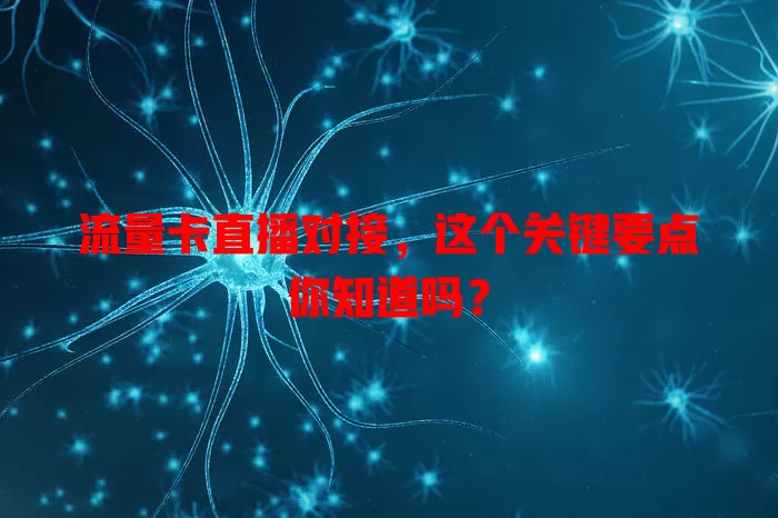 流量卡直播对接，这个关键要点你知道吗？