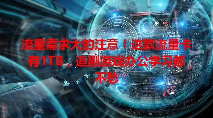 流量需求大的注意！这款流量卡有1TB，追剧游戏办公学习都不愁