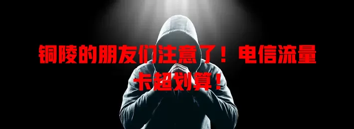 铜陵的朋友们注意了！电信流量卡超划算！