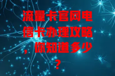 流量卡官网电信卡办理攻略，你知道多少？