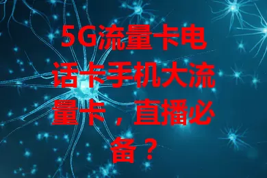 5G流量卡电话卡手机大流量卡，直播必备？