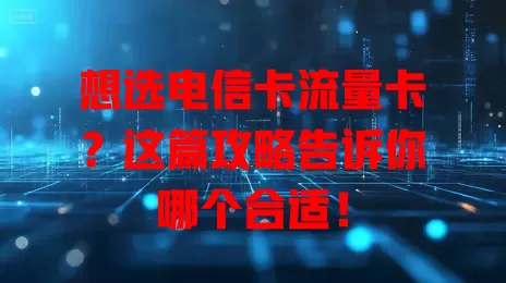 想选电信卡流量卡？这篇攻略告诉你哪个合适！