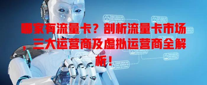 哪家有流量卡？剖析流量卡市场，三大运营商及虚拟运营商全解析！