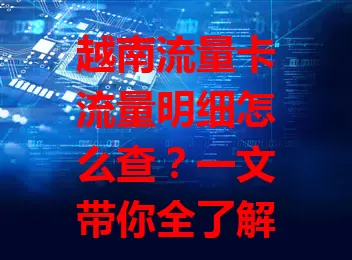 越南流量卡流量明细怎么查？一文带你全了解