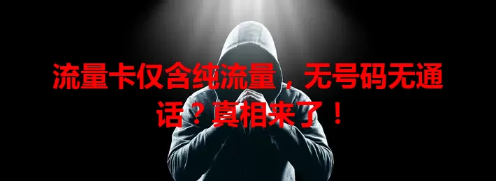 流量卡仅含纯流量，无号码无通话？真相来了！