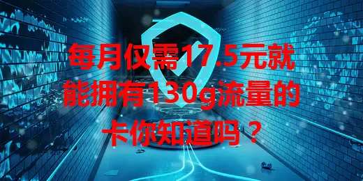 每月仅需17.5元就能拥有130g流量的卡你知道吗？
