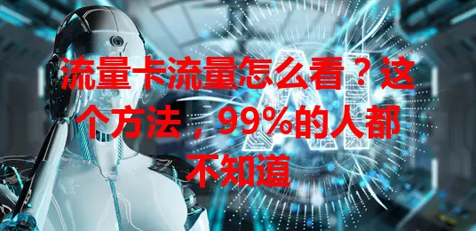 流量卡流量怎么看？这个方法，99%的人都不知道