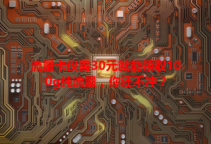 流量卡仅需30元就能领取100g纯流量，你还不冲？