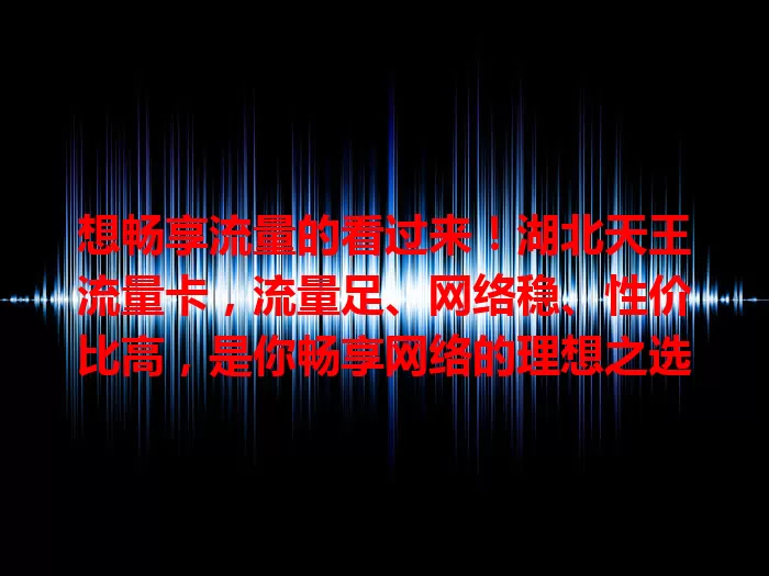 想畅享流量的看过来！湖北天王流量卡，流量足、网络稳、性价比高，是你畅享网络的理想之选