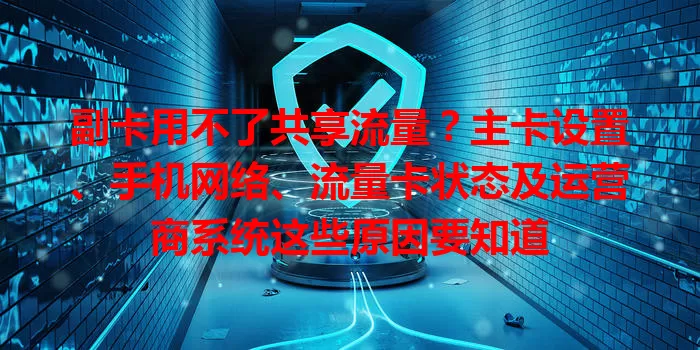 副卡用不了共享流量？主卡设置、手机网络、流量卡状态及运营商系统这些原因要知道