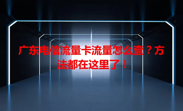 广东电信流量卡流量怎么查？方法都在这里了！
