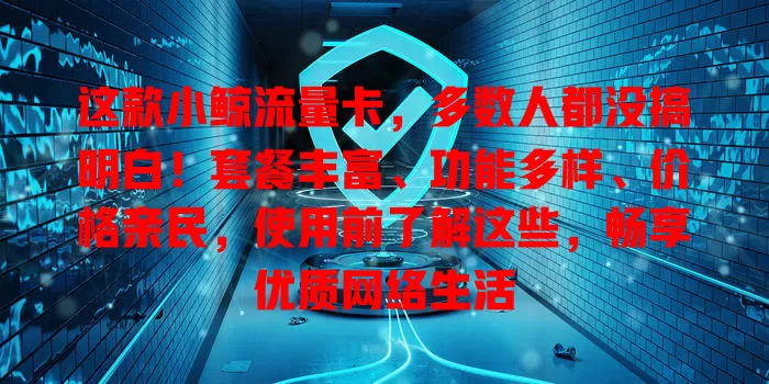 这款小鲸流量卡，多数人都没搞明白！套餐丰富、功能多样、价格亲民，使用前了解这些，畅享优质网络生活