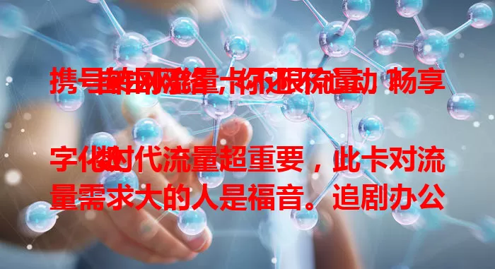 携号转网流量卡不限流量，畅享自由网络，你还不心动？

数字化时代流量超重要，此卡对流量需求大的人是福音。追剧办公不愁，打破流量束缚，还能携号转网保留原号。旅行、在家都能高效用网，快来试试！