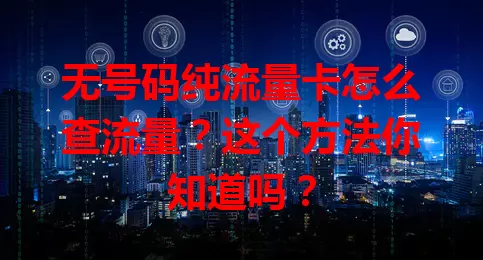 无号码纯流量卡怎么查流量？这个方法你知道吗？