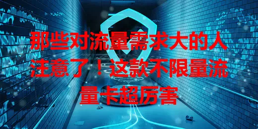 那些对流量需求大的人注意了！这款不限量流量卡超厉害