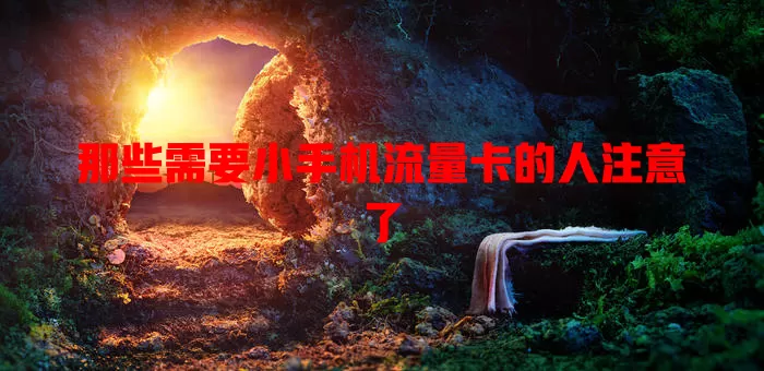 那些需要小手机流量卡的人注意了