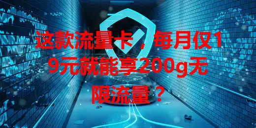 这款流量卡，每月仅19元就能享200g无限流量？