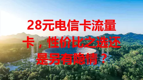 28元电信卡流量卡，性价比之选还是另有隐情？