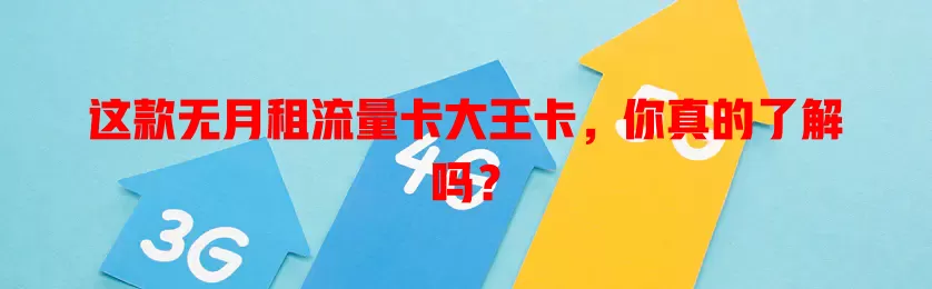 这款无月租流量卡大王卡，你真的了解吗？